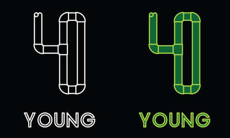 Letter Y Initial  shaped from Bended Pipes. Fit for business, icon, identity, company , card, architecture, water related, etc.のイラスト素材