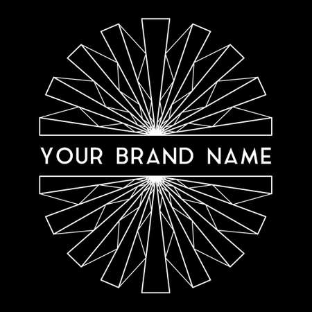 Circle Badge in Line Art Style. Fit for logo, brand name, emblem, label, sticker, button, etc.のイラスト素材