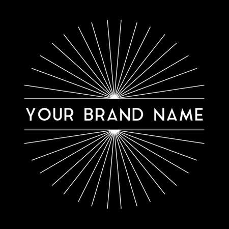 Circle Badge in Line Art Style. Fit for logo, brand name, emblem, label, sticker, button, etc.のイラスト素材