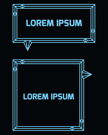 Design Template of Speech Bubble Frames in blue. Perfect for card, promo, social media feed, content, page, greeting , sign, symbol, label, sticker, etcのイラスト素材
