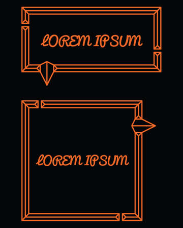 Design Template of Speech Bubble Frames in orange. Perfect for card, promo, social media feed, content, page, greeting , sign, symbol, label, sticker, etcのイラスト素材