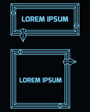 Design Template of Speech Bubble Frames in blue. Perfect for card, promo, social media feed, content, page, greeting , sign, symbol, label, sticker, etcのイラスト素材
