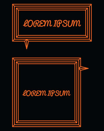Design Template of Speech Bubble Frames in orange. Perfect for card, promo, social media feed, content, page, greeting , sign, symbol, label, sticker, etcのイラスト素材