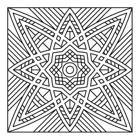 Tile Pattern Design with white background good for coloring book, ceramic tile, fabric motif, etcのイラスト素材