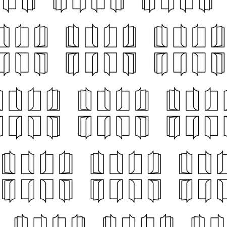 Illustration pattern design of Books with white color background. Good for fabric motif, textile, paper gift, etcの写真素材