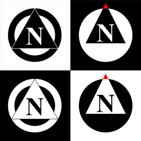 Illustration of North map direction sign and symbol. Set of 4 vector.designs in Eps 8.のイラスト素材