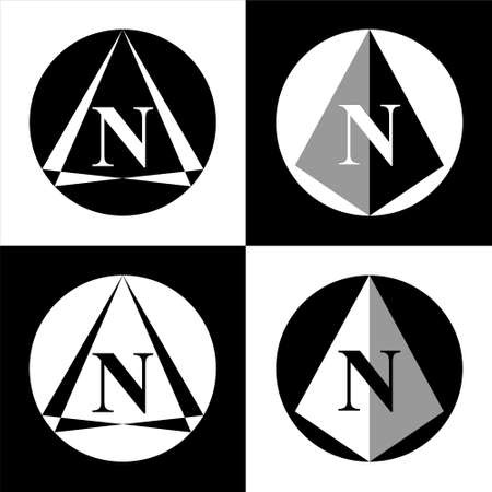 Illustration of North map direction sign and symbol. Set of 4 vector.designs in Eps 8.のイラスト素材