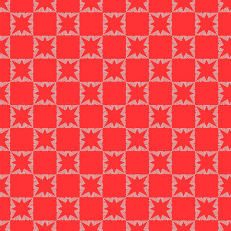 Checkered Pattern of Formed Lines on Isolated Orange Background.のイラスト素材