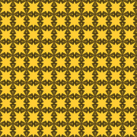 Checkered Pattern of Formed Lines on Isolated Yellow Background.のイラスト素材