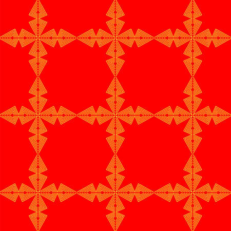 Checkered Pattern of Formed Lines on Isolated Orange Background.のイラスト素材