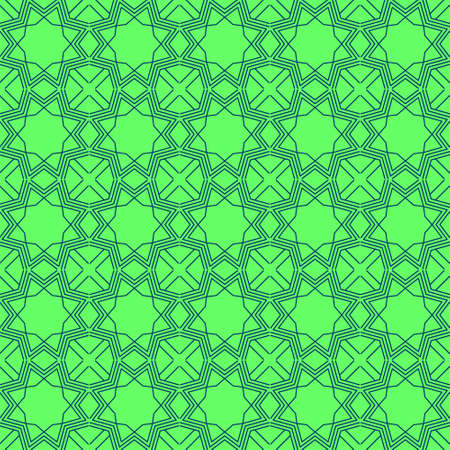 Checkered Pattern of Formed Lines on Isolated Green Background.のイラスト素材