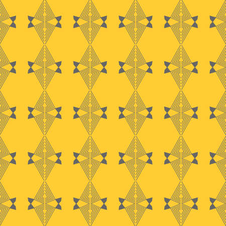 Checkered Pattern of Formed Lines on Isolated Yellow Background.のイラスト素材