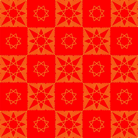 Checkered Pattern of Formed Lines on Isolated Orange Background.のイラスト素材