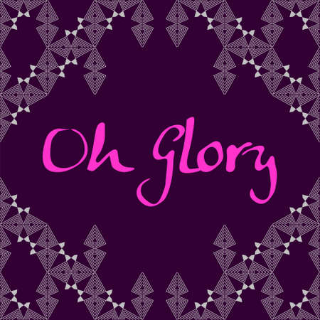 Square Frame from Formed Lines Geometric Pattern Template Isolated on Purple Background with Copy Space for Your Text.のイラスト素材