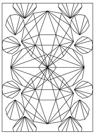 Pattern design of glaring diamonds in line art style for printable coloring page - Portrait or Vertical A3 paper sizeのイラスト素材