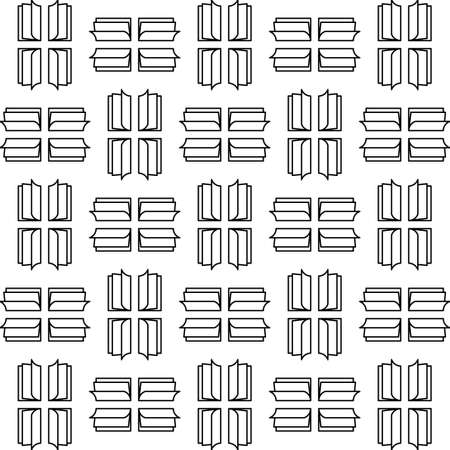 Illustration pattern design of Books with white color background. Good for fabric motif, textile, paper gift, etcのイラスト素材