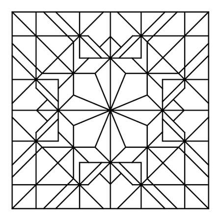 Easy Adult Coloring Page for Seniors. Square pattern in tile shape.のイラスト素材