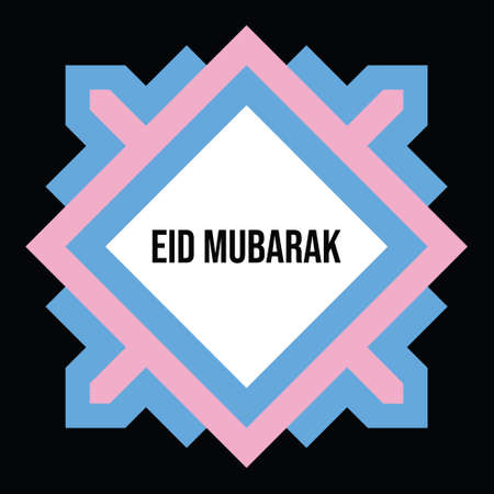 Islamic colorful pattern ornament for Eid Mubarak greeting card. Vector art in flat design symmetry geometric with space for text in Eps 8のイラスト素材