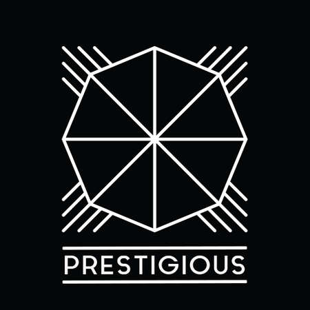 Minimalist Logo design of shinning Diamond in line art style.のイラスト素材