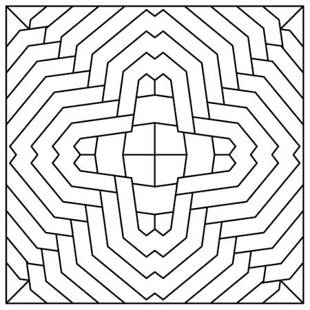 Square tile pattern of Batik design, fit for ceramic tile, fabric motif, wall decor, coloring book content, etc.mのイラスト素材