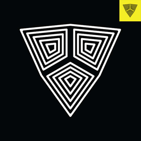 Logo Design with illustration of the shield line art style.のイラスト素材