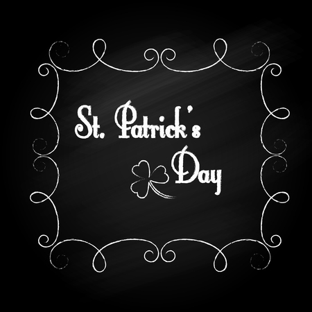 St. Patrick's Day design on Blackboard. Vector illustrationのイラスト素材