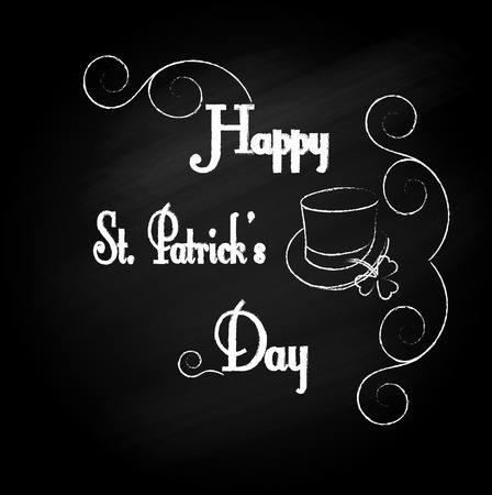 St. Patrick's Day design on Blackboard. Vector illustrationのイラスト素材