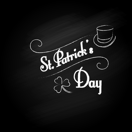 St. Patrick's Day design on Blackboard. Vector illustrationのイラスト素材
