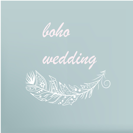 Vector Illustration  with feathers in boho styleのイラスト素材