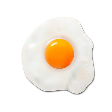 Fried egg on the white background, vector illustrationのイラスト素材