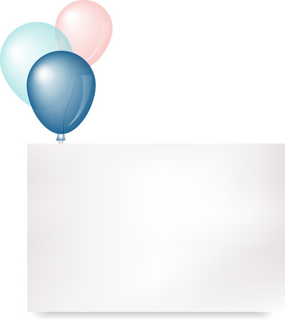 Pastel glossy balloons card background illustrationのイラスト素材