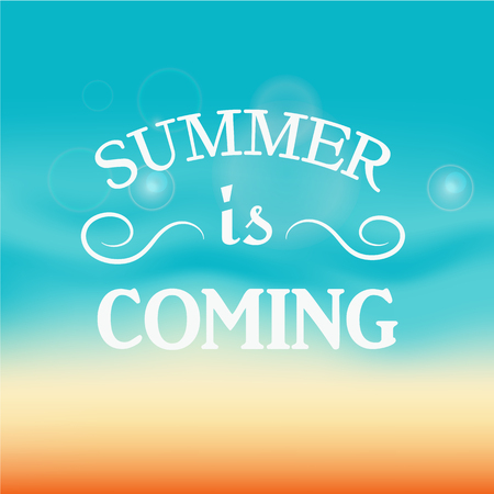 Summer  blue  background with text - Vector illustrationのイラスト素材