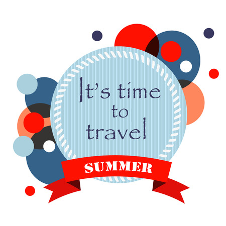 Summer  background in marine style  with text . Vector illustrationのイラスト素材