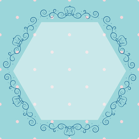 Blue vintage monogram for prinsess. Vector illustrationのイラスト素材