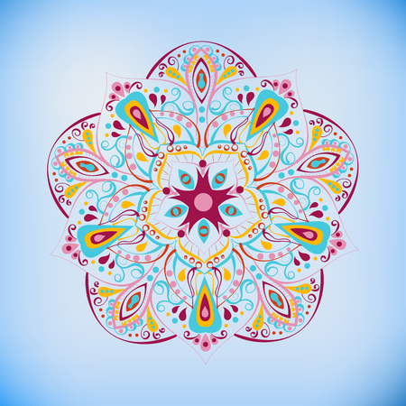Colorful mandala in boho style. Vector illustrationのイラスト素材
