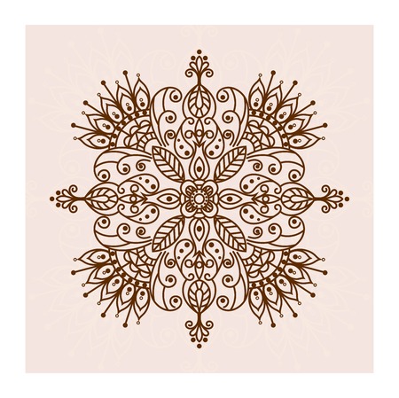 Mandala henna flower. Ethnic lace ornamental pattern. Can be used for fabric design, decorative paper, web design and tattooのイラスト素材