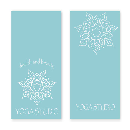 Design for yoga studio in soft tones. illustration with copy spaceのイラスト素材