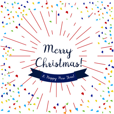 Christmas card with confettiのイラスト素材