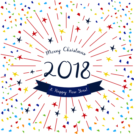 Christmas card with confettiのイラスト素材