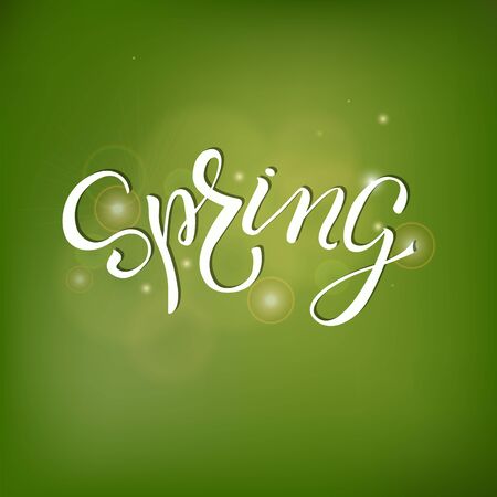 Hand sketched Spring textのイラスト素材