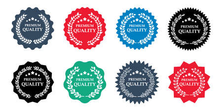 Premium Quality Badges and Stickers. Vector elements for product package.のイラスト素材