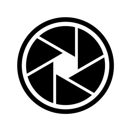 Camera shutter icon. Black vector icon solated on white. Element for designのイラスト素材