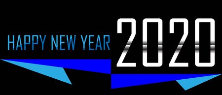 Happy New Year 2020 polygon banner vector illustrator