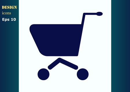 Shopping trolley, cart icon, On line sale iconのイラスト素材