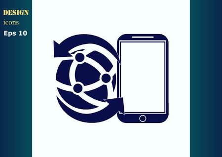Holding globe, social network iconのイラスト素材