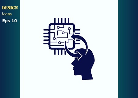 Circuit board, technology icon, vector illustration. Flat design styleのイラスト素材