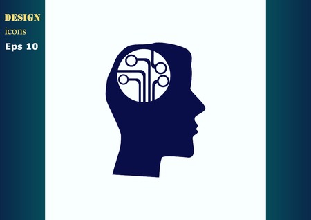 Circuit board, technology icon, vector illustration. Flat design styleのイラスト素材