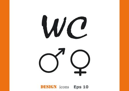 Symbols inlet to the toilet iconのイラスト素材