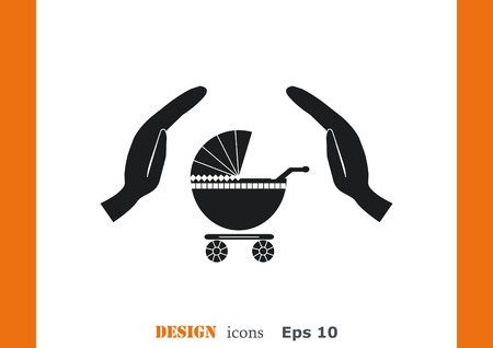 baby carriage iconのイラスト素材