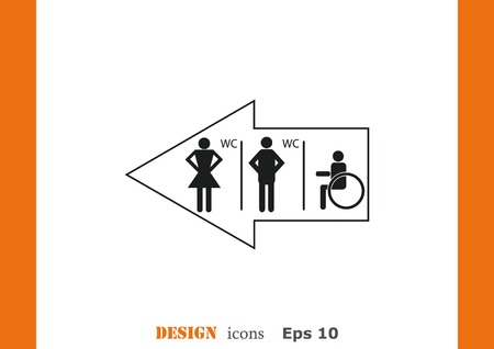 Symbols inlet to the toilet  iconのイラスト素材